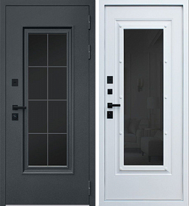 Товар Дверь Titanium с Окном и Английской Решеткой Терморазрыв 3К DIS007260