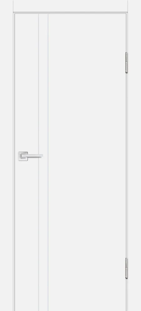 Фото Межкомнатная дверь П-20 ал. молдинг Хром Белый матовый